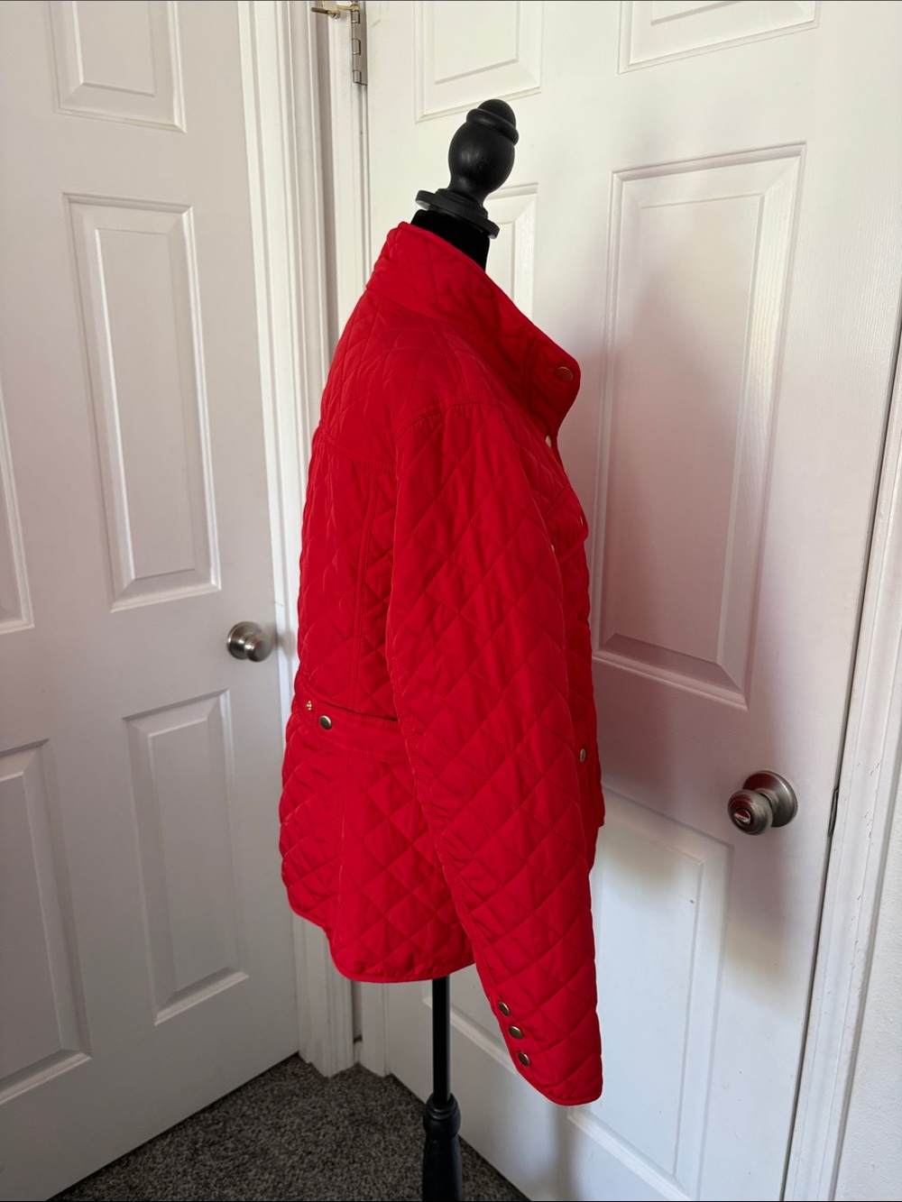 crown & ivy Bright Red Quilted Jacket with Gold-Tone Buttons - Picture 4 of 14